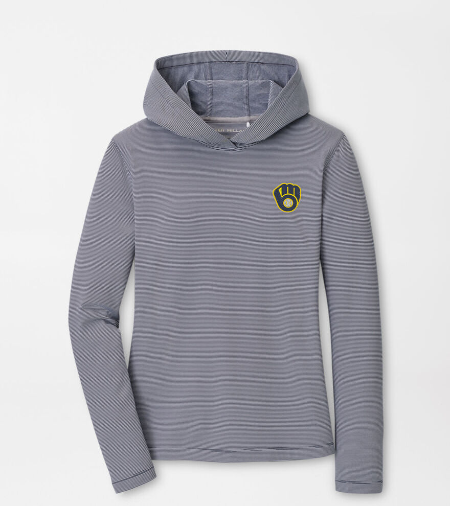 Milwaukee Brewers Women's Pine Sugar Stripe Performance Hoodie image number 1