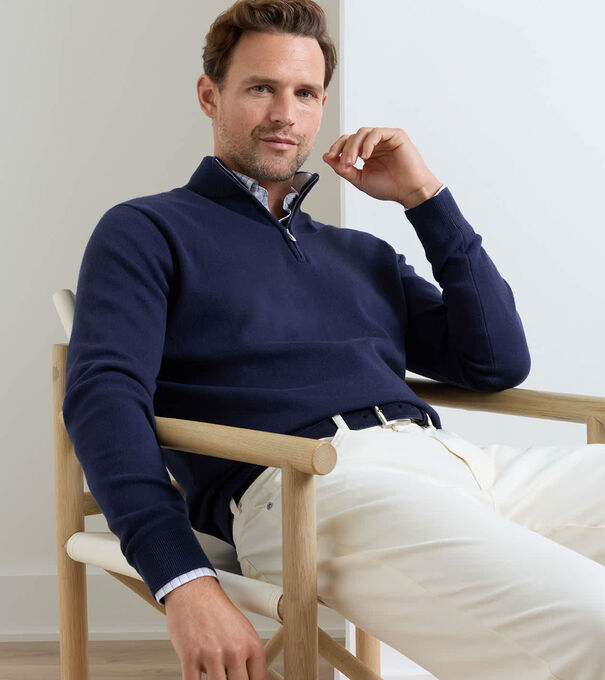 Coolspun Lite Cotton Quarter-Zip Sweater - Alternate Image 1