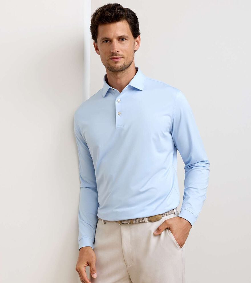 Solid Stretch Jersey Long Sleeve Polo image number 2