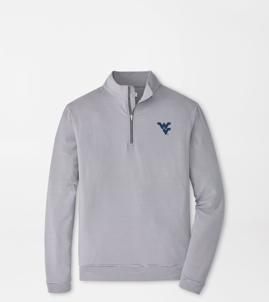 West Virginia Perth Sugar Stripe Performance Quarter-Zip image number 1