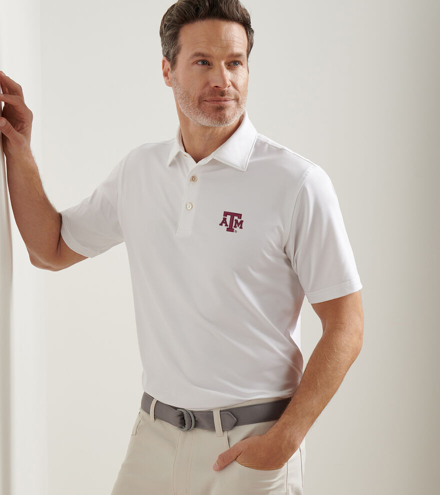 Texas A&M Solid Performance Jersey Polo (Sean Self Collar) image number 2