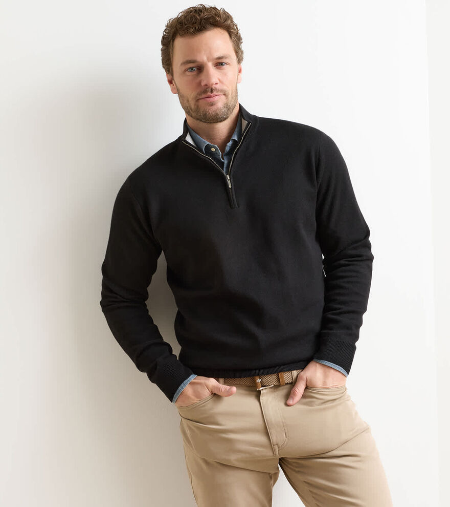 Coolspun Lite Cotton Quarter-Zip Sweater image number 2