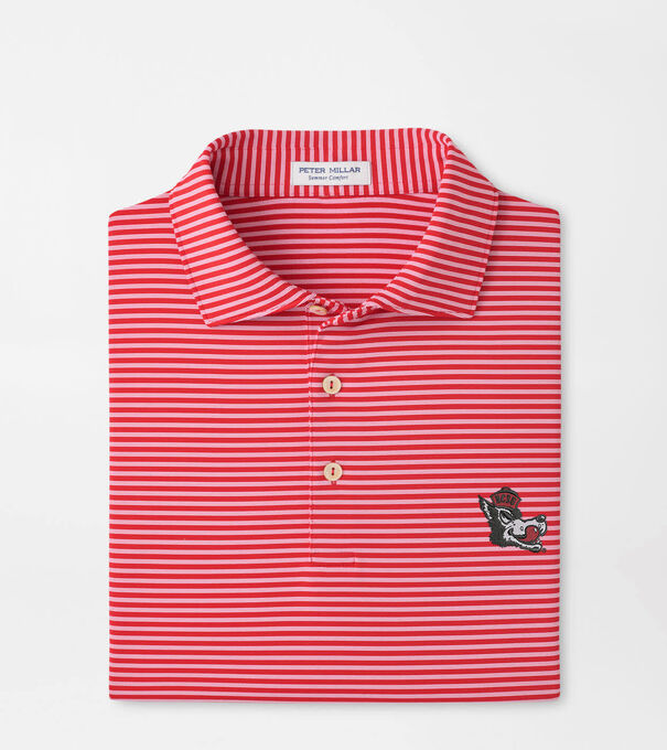 NC State Vault Tiebreaker Performance Jersey Stripe Polo