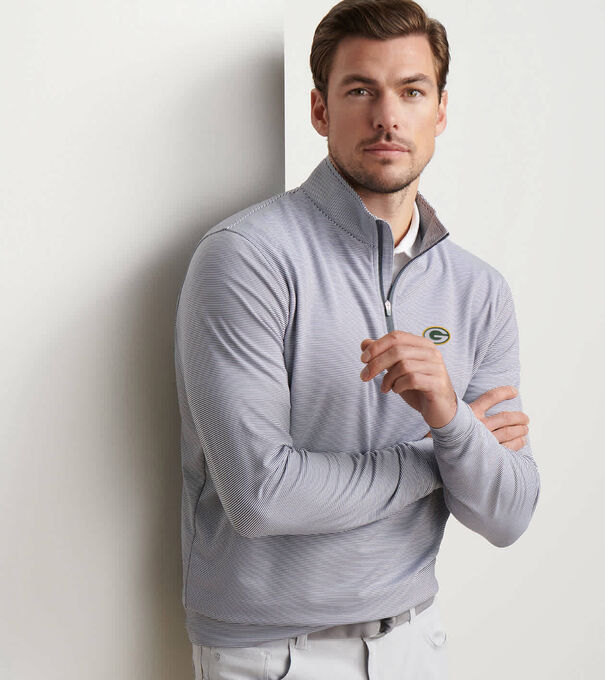 Green Bay Packers Perth Sugar Stripe Performance Quarter-Zip - Alternate Image 1