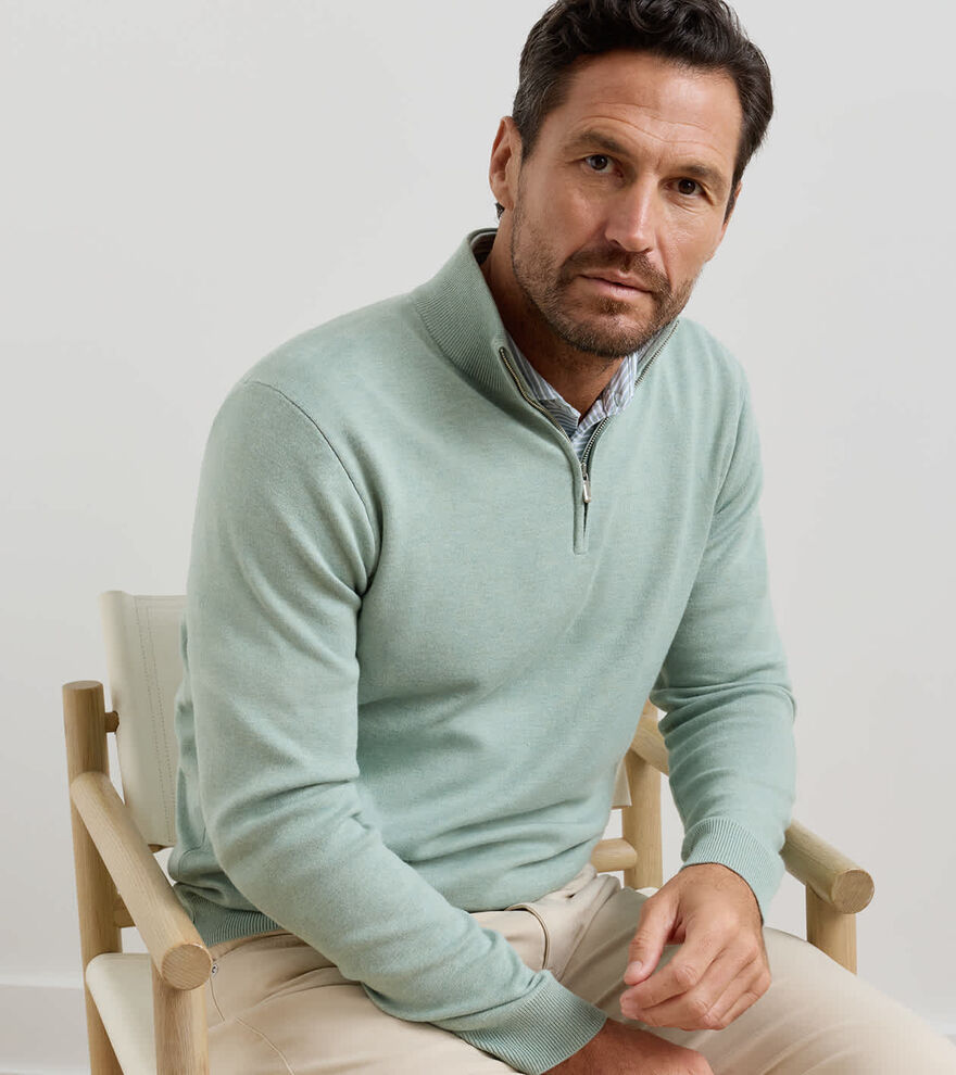 Coolspun Lite Cotton Quarter-Zip Sweater image number 2