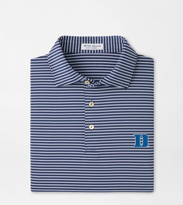 Duke University Tiebreaker Performance Jersey Stripe Polo