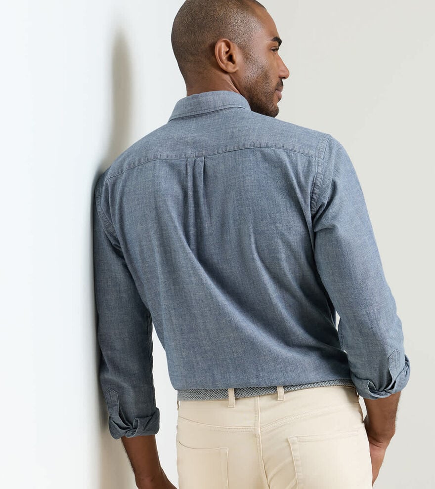 Devonport Chambray Cotton-Stretch Sport Shirt - Alternate Image 2