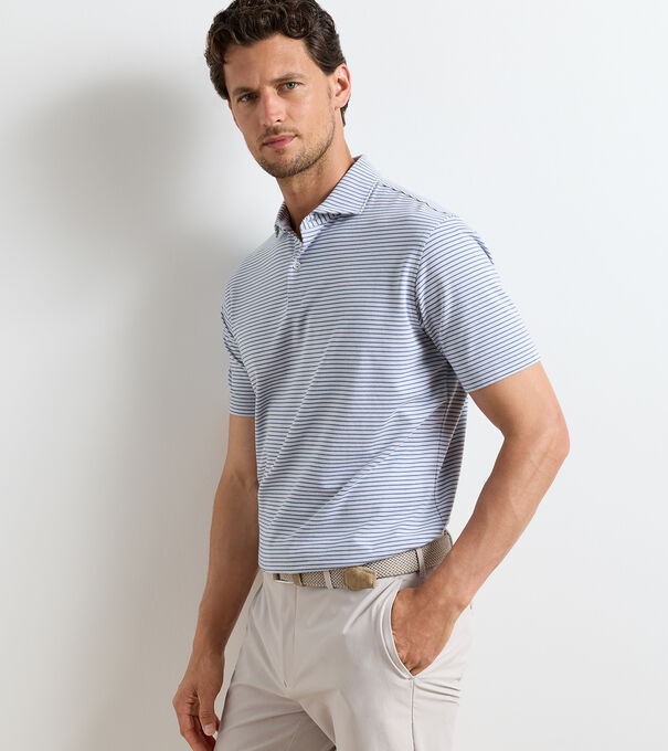 Albatross Stripe Cotton-Blend Piqu&eacute; Polo - Alternate Image 1