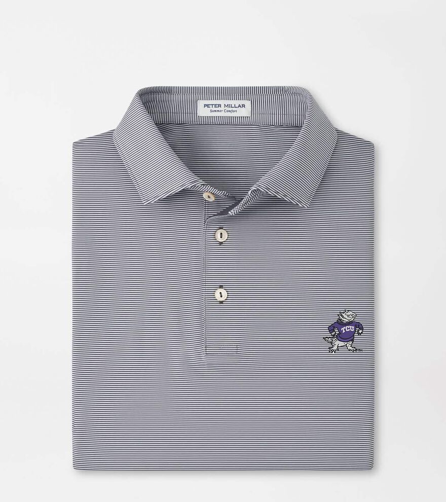 TCU Vault Jubilee Stripe Performance Polo