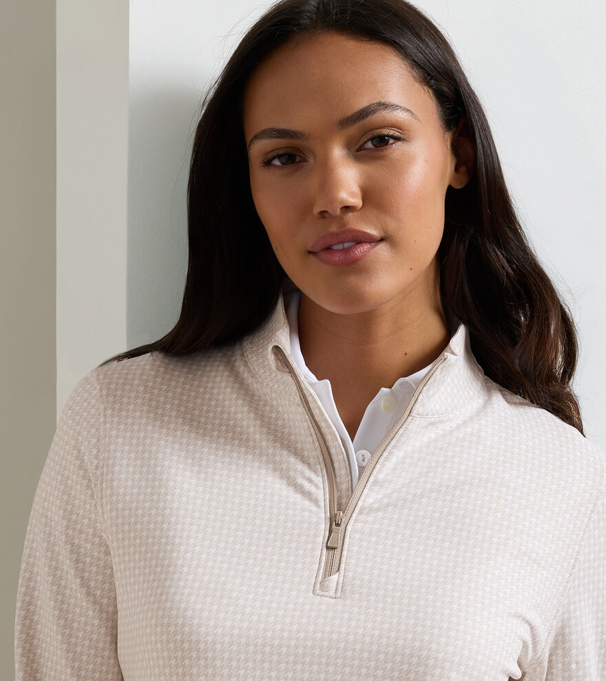 Houndstooth Print Perth Performance Quarter-Zip image number 5