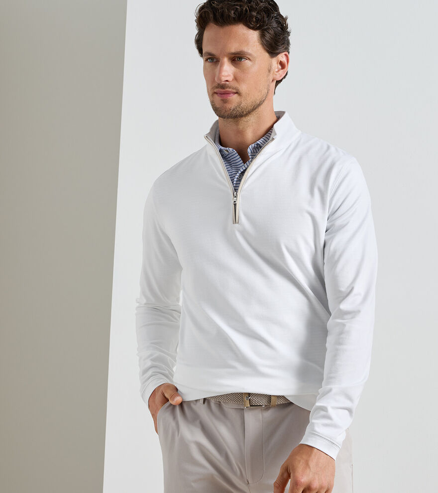 Albatross Cotton-Blend Piqu&eacute; Quarter-Zip - Alternate Image 1