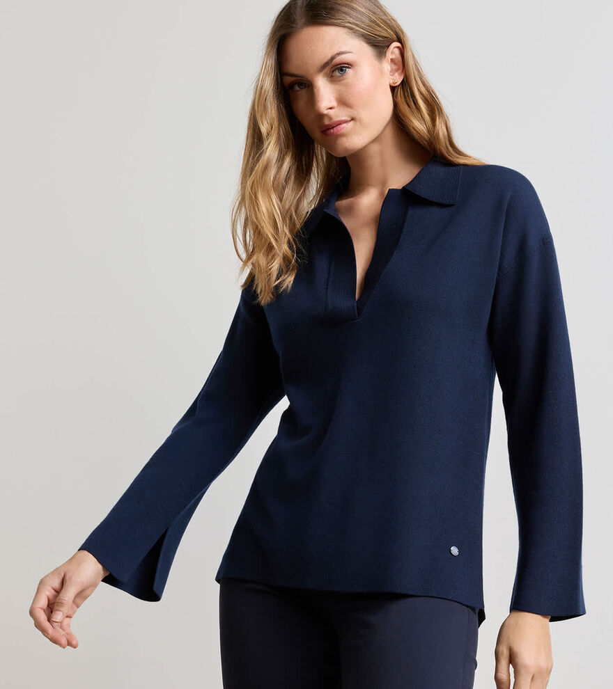 Mirage Interlock Popover Sweater - Alternate Image 3
