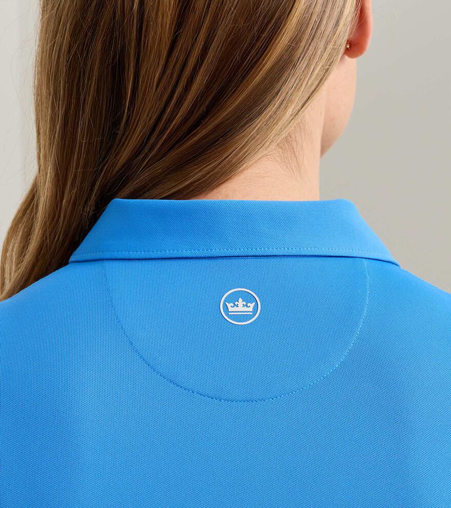Women's Banded Sport Mesh Sleeveless Button Polo - Alternate Image 3