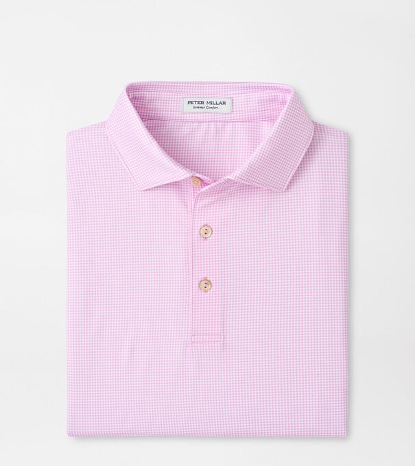 Gingham Performance Jersey Polo