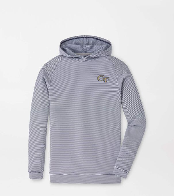 Georgia Tech Pine Youth Sugar Stripe Performance Hoodie