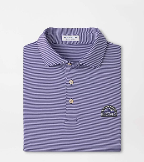Cooperstown Colorado Rockies Jubilee Stripe Performance Polo