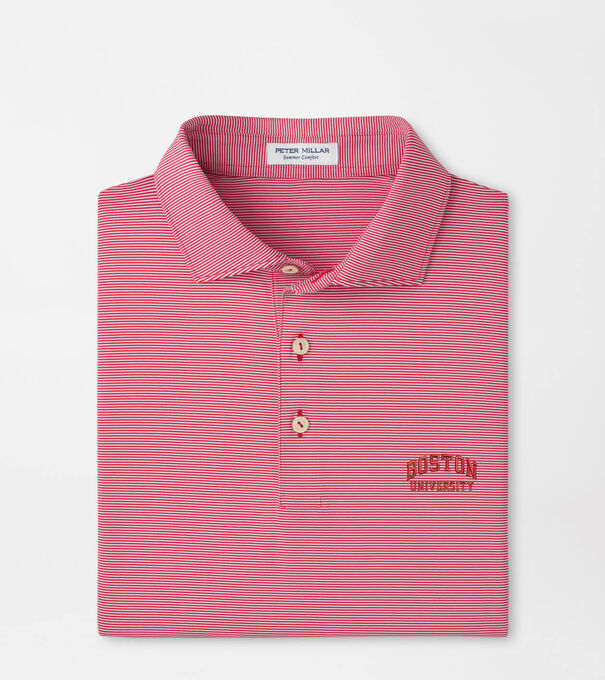 Boston University Jubilee Stripe Performance Polo