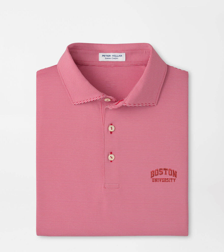 Boston University Jubilee Stripe Performance Polo