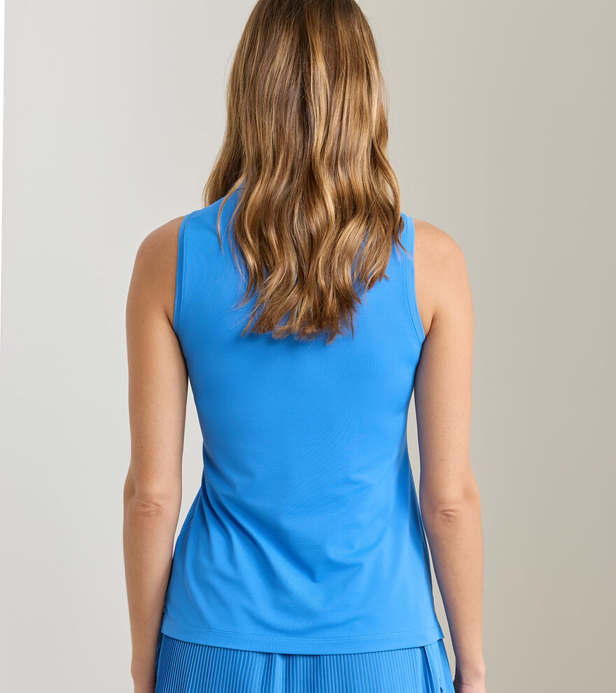 Women's Banded Sport Mesh Sleeveless Button Polo image number 3