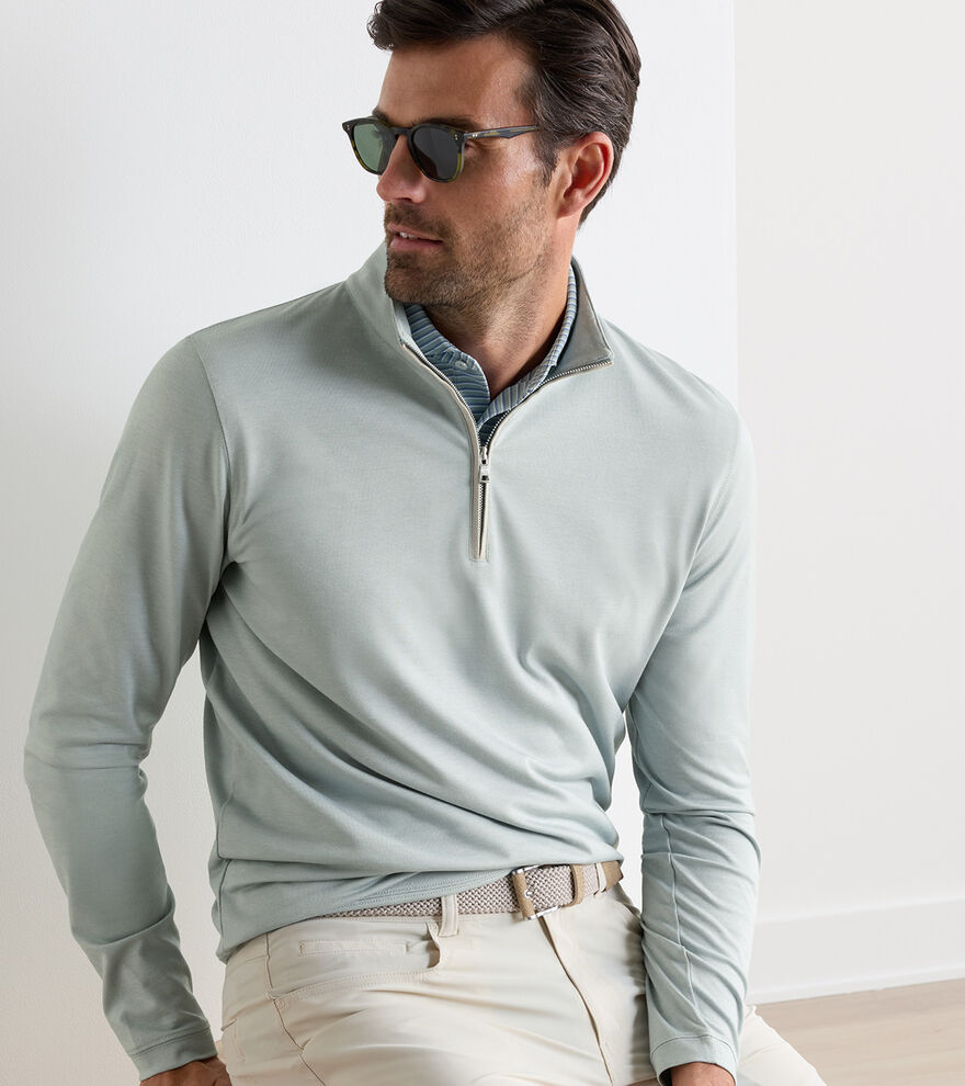 Albatross Cotton-Blend Piqu&eacute; Quarter-Zip image number 2