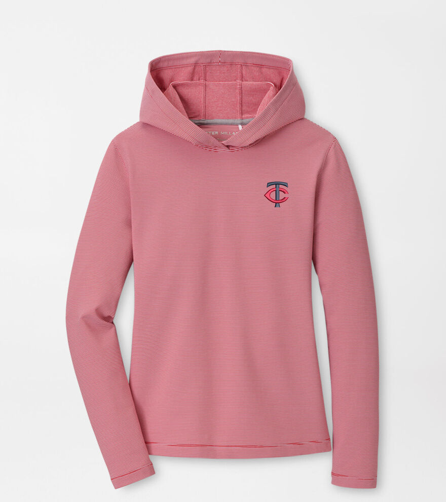 Minnesota Twins Women's Pine Sugar Stripe Performance Hoodie image number 1