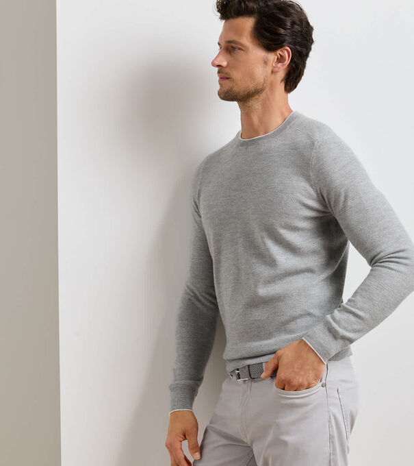 Voyager Cashmere-Silk Saddle Shoulder Crew