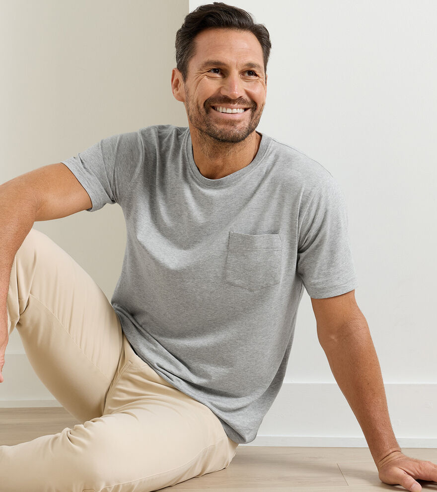 Crown Comfort Heathered Short-Sleeve Pocket Tee image number 2