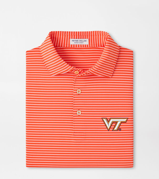 Virginia Tech Tiebreaker Performance Jersey Stripe Polo
