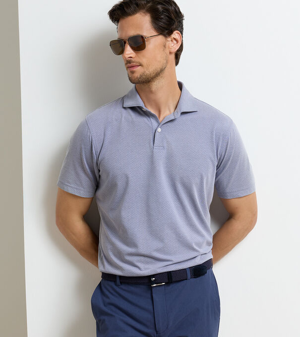 Albatross Diamond Cotton-Blend Piqu&eacute; Polo - Alternate Image 1