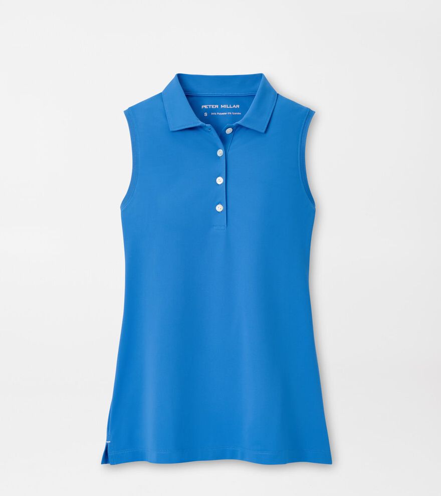 Women's Banded Sport Mesh Sleeveless Button Polo image number 1