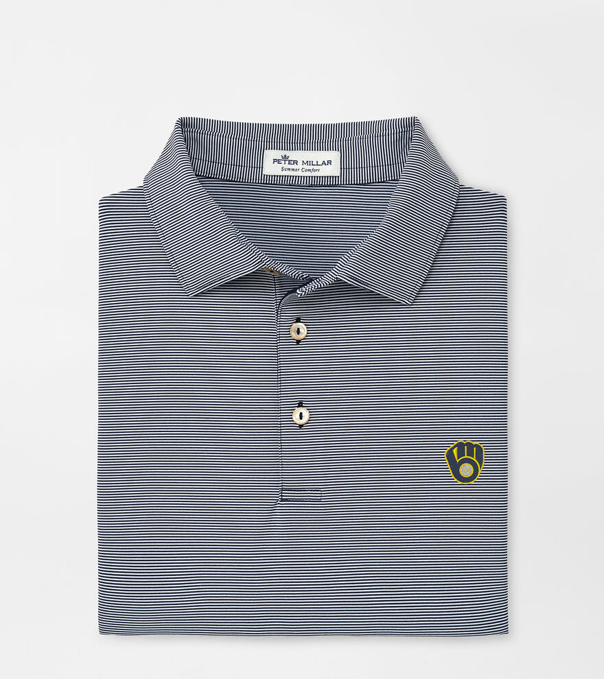 Milwaukee Brewers Jubilee Stripe Performance Polo image number 1