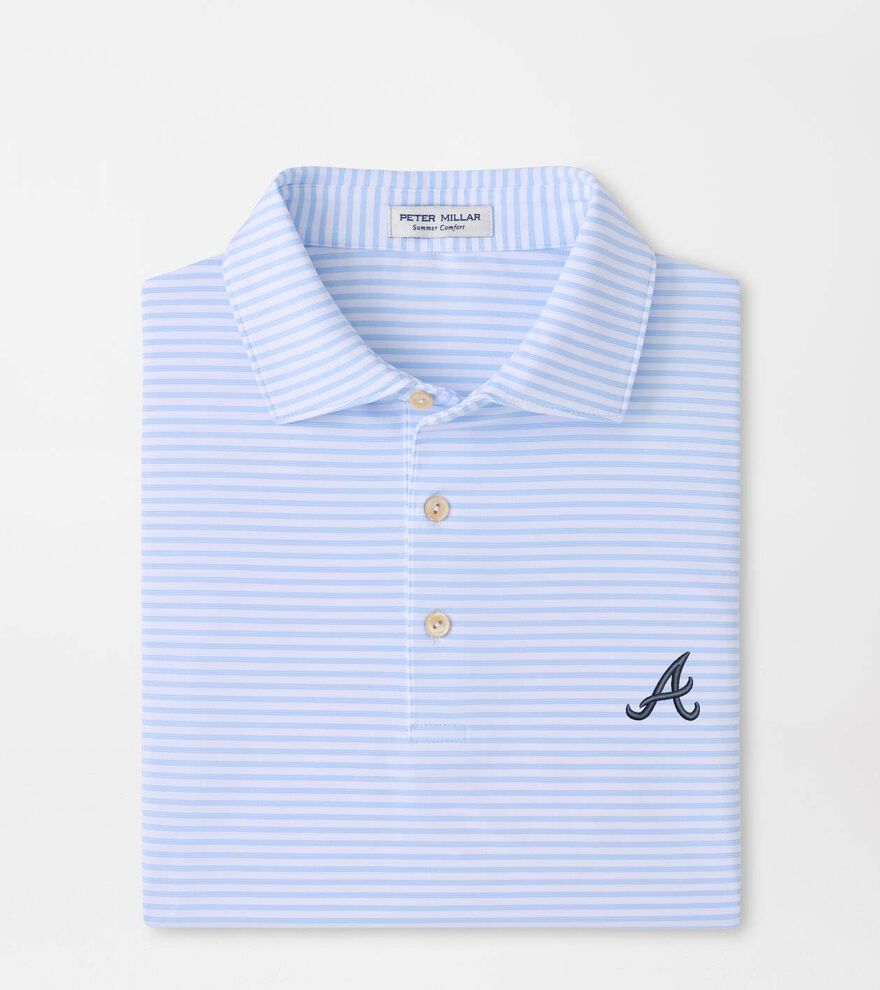 Atlanta Braves Tiebreaker Performance Jersey Stripe Polo