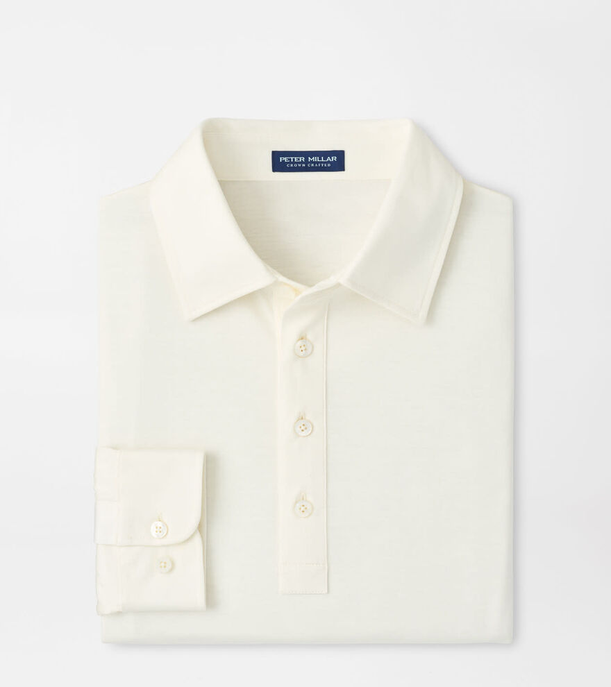 Ashby Silk Cotton Long-Sleeve Polo image number 1
