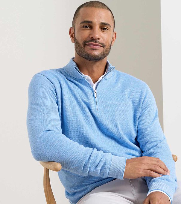 Coolspun Lite Birdseye Quarter Zip Sweater - Alternate Image 1