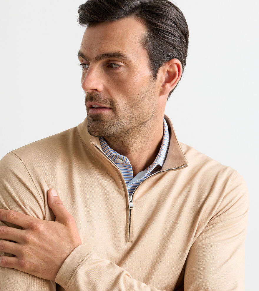 Albatross Cotton-Blend Piqu&eacute; Quarter-Zip image number 4