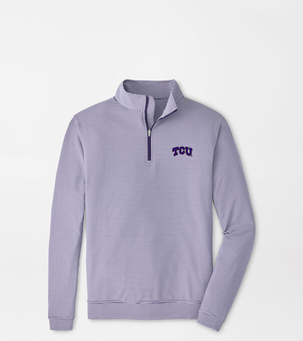 TCU Perth Sugar Stripe Performance Quarter-Zip