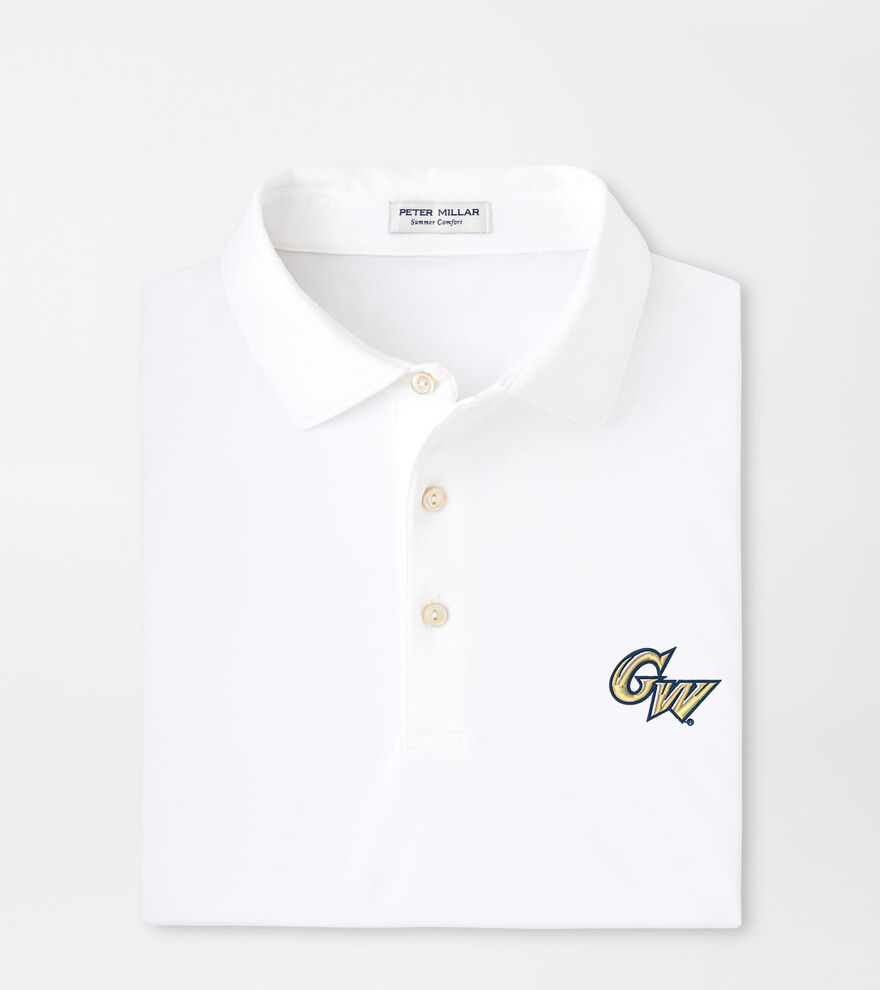 George Washington University Solid Performance Jersey Polo image number 1