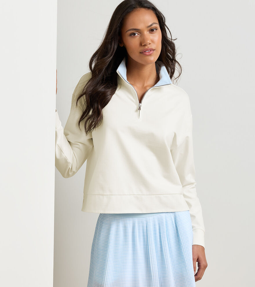 Coolspun Lite Cotton Quarter-Zip Pullover image number 2