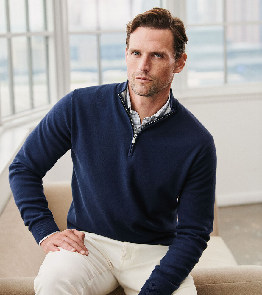 Coolspun Lite Cotton Quarter-Zip Sweater image number 6