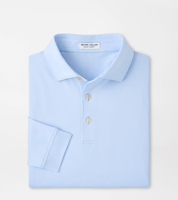 Solid Stretch Jersey Long Sleeve Polo