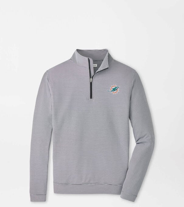 Miami Dolphins Perth Sugar Stripe Performance Quarter-Zip