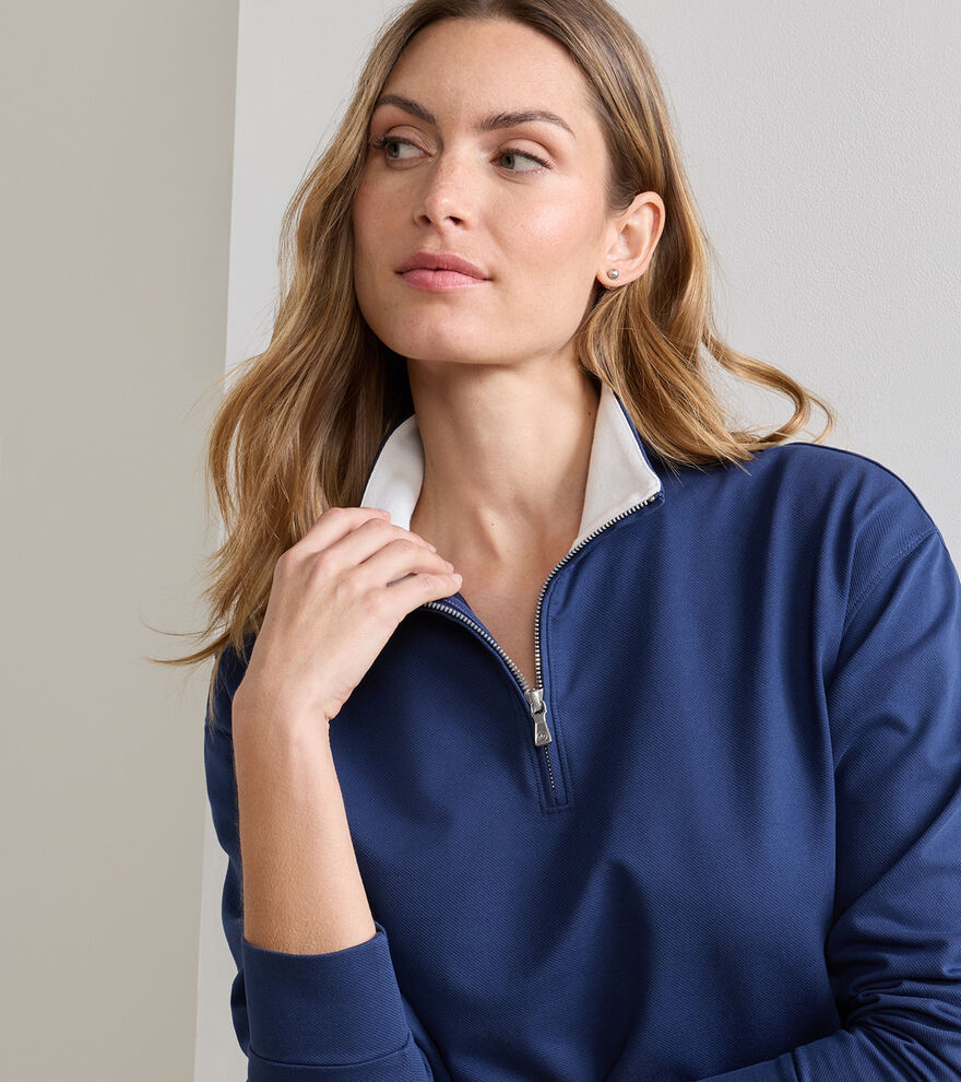 Coolspun Lite Cotton Quarter-Zip Pullover image number 4