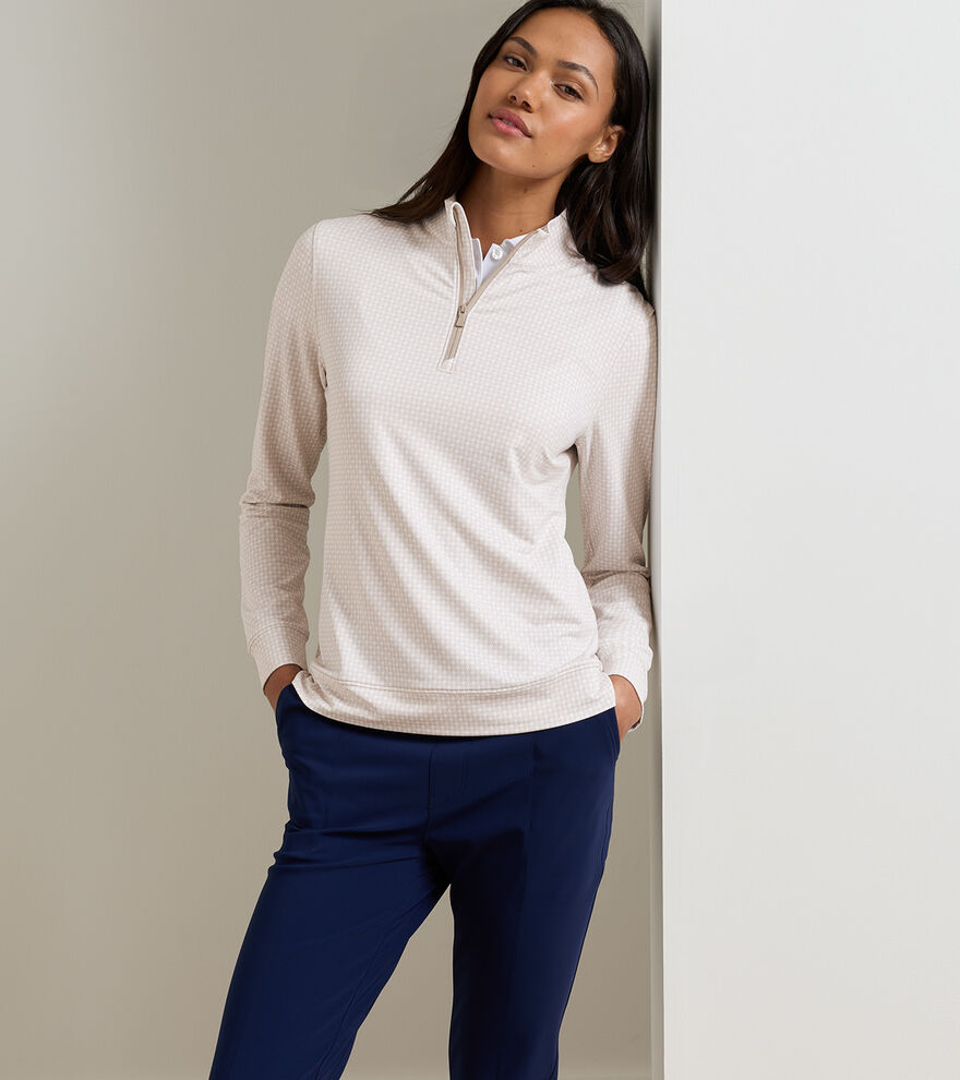 Houndstooth Print Perth Performance Quarter-Zip image number 2