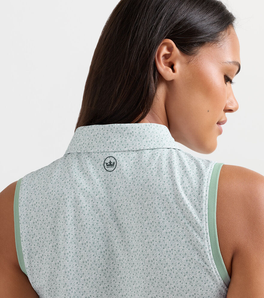 Tee It Up Banded Sport Mesh Sleeveless Button Polo image number 4