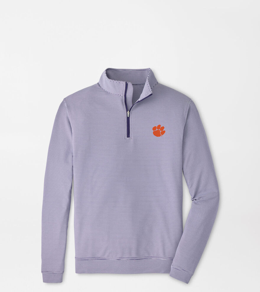 Clemson Perth Sugar Stripe Performance Quarter-Zip image number 1