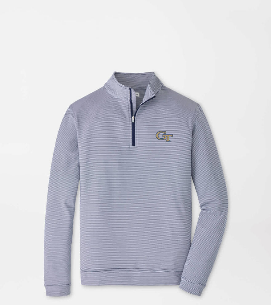Georgia Tech Perth Sugar Stripe Performance Quarter-Zip