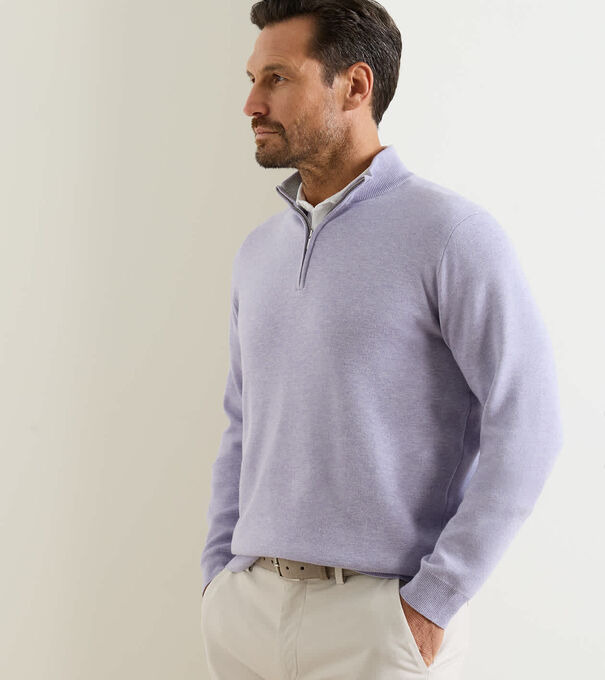 Coolspun Lite Cotton Quarter-Zip Sweater - Alternate Image 1