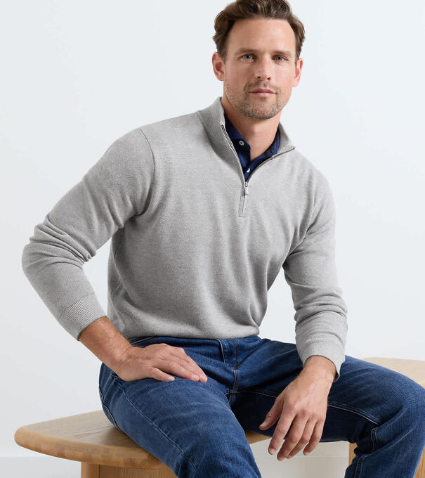 Coolspun Lite Birdseye Quarter Zip Sweater - Alternate Image 1