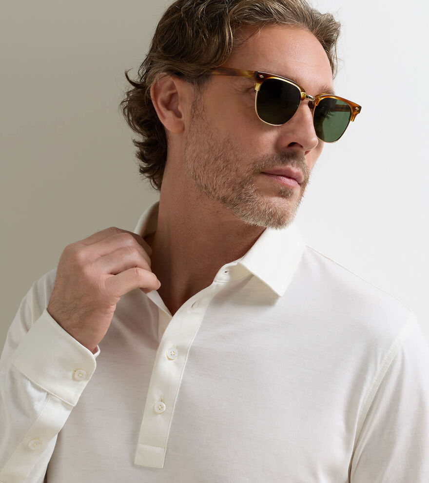 Ashby Silk Cotton Long-Sleeve Polo image number 4