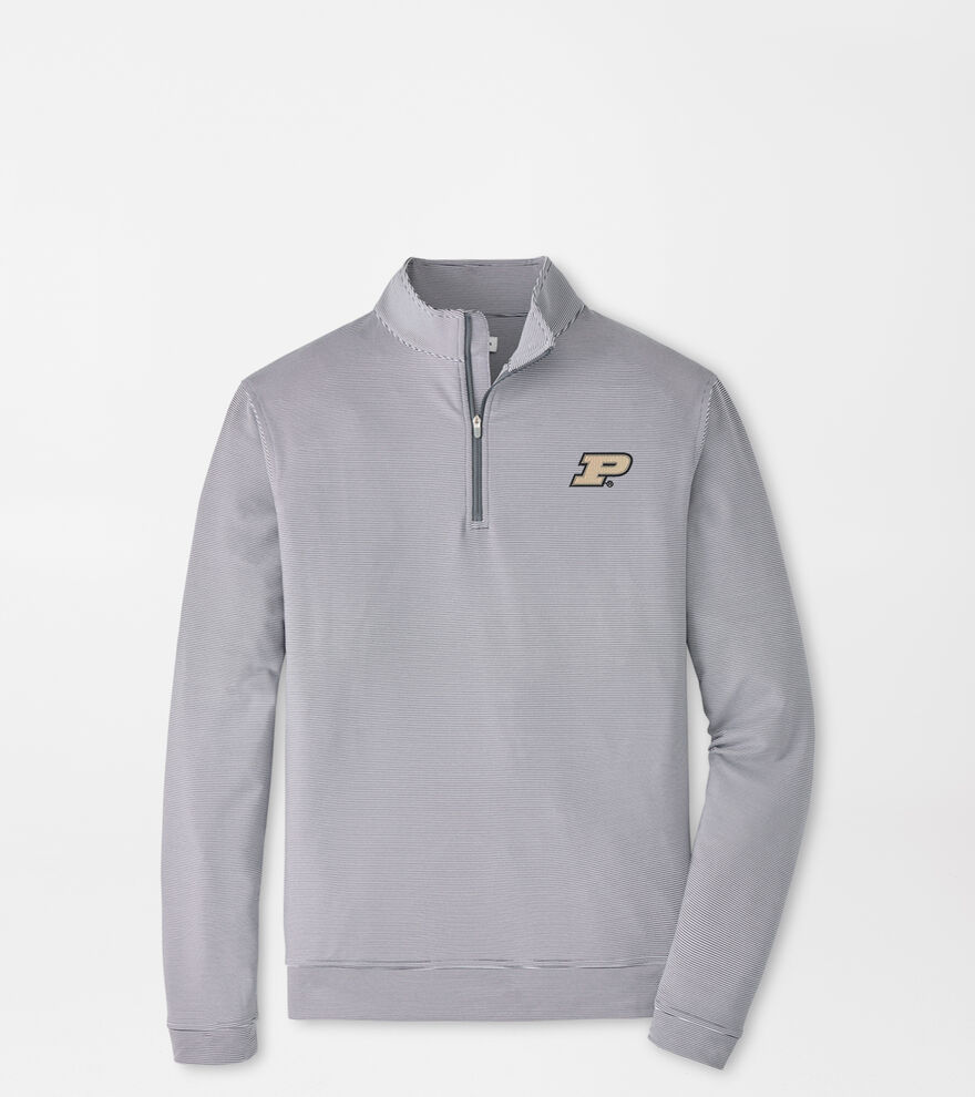 Purdue Perth Sugar Stripe Performance Quarter-Zip image number 1
